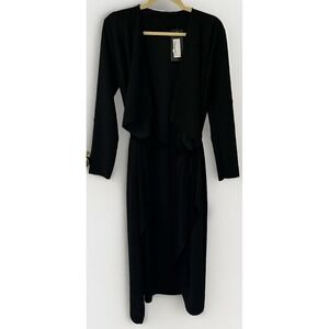NWT One Size Black‎ Duster Coat With Belt NEW!